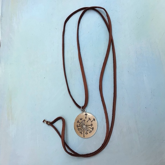 Dandelion Leather Cord Sundance Charm Necklace Sale - Picture 8 of 8